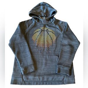 Tek Gear Gray Hooded Basketball Pullover Hooded Sweatshirt